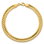 14K Polished 5.6mm Fancy Chevron Link 7.5 inch Bracelet
