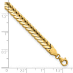 14K Polished 5.6mm Fancy Chevron Link 7.5 inch Bracelet