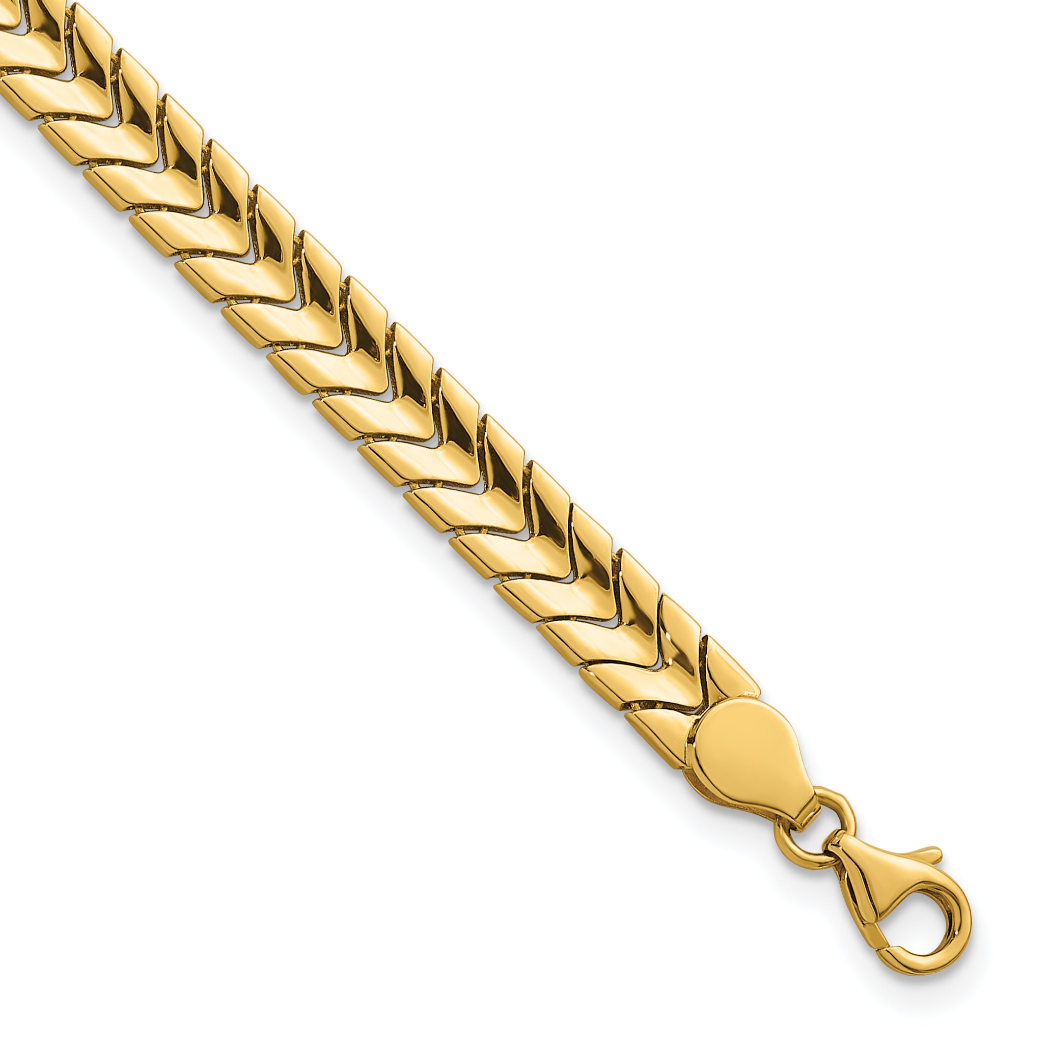 14K Polished 5.6mm Fancy Chevron Link 7.5 inch Bracelet Main image