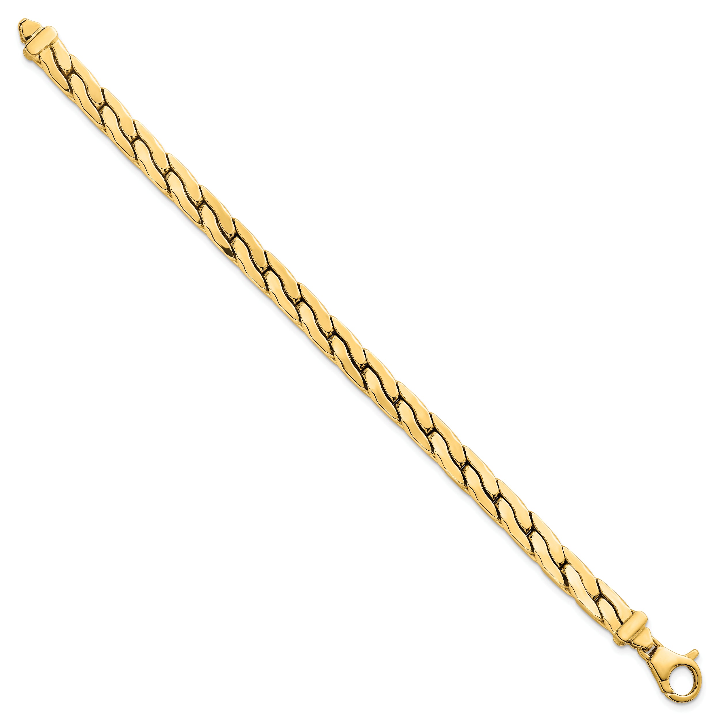 14k Polished 6.3mm Lightweight Fancy Link 7.5 inch Bracelet