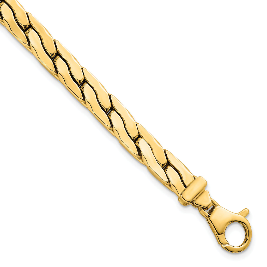 14k Polished 6.3mm Lightweight Fancy Link 7.5 inch Bracelet