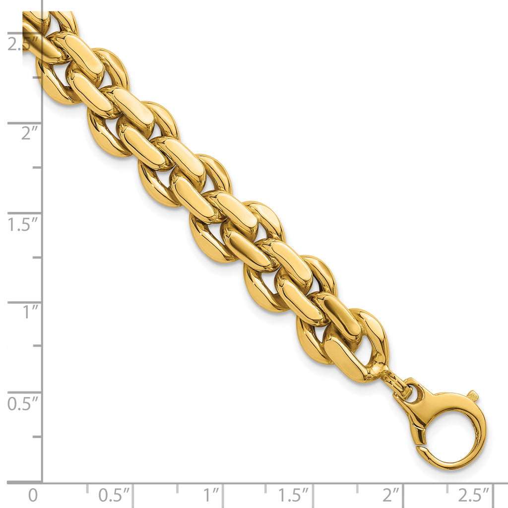14k Polished 9.25mm Fancy Link 7.5 inch Bracelet