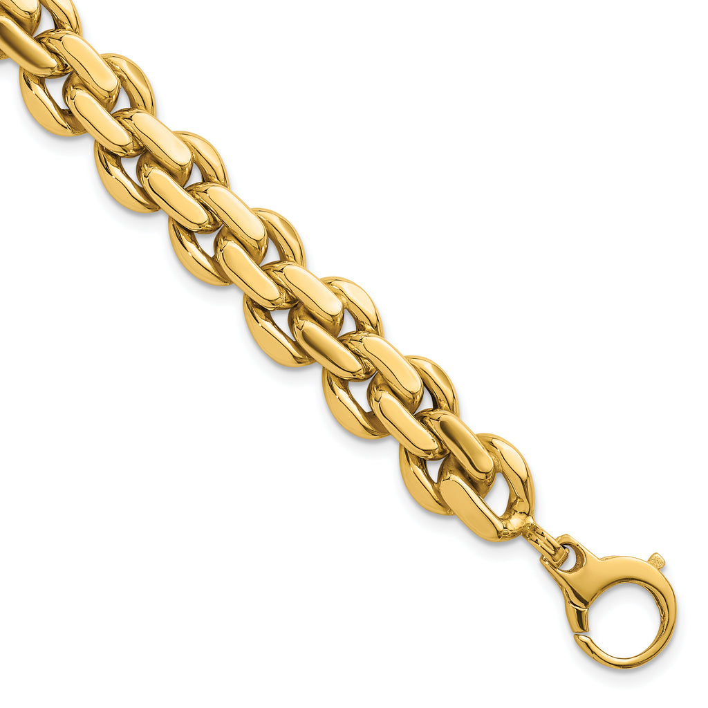 14k Polished 9.25mm Fancy Link 7.5 inch Bracelet