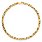 14k Polished 3mm Rounded Byzantine Link 7.5 inch Bracelet