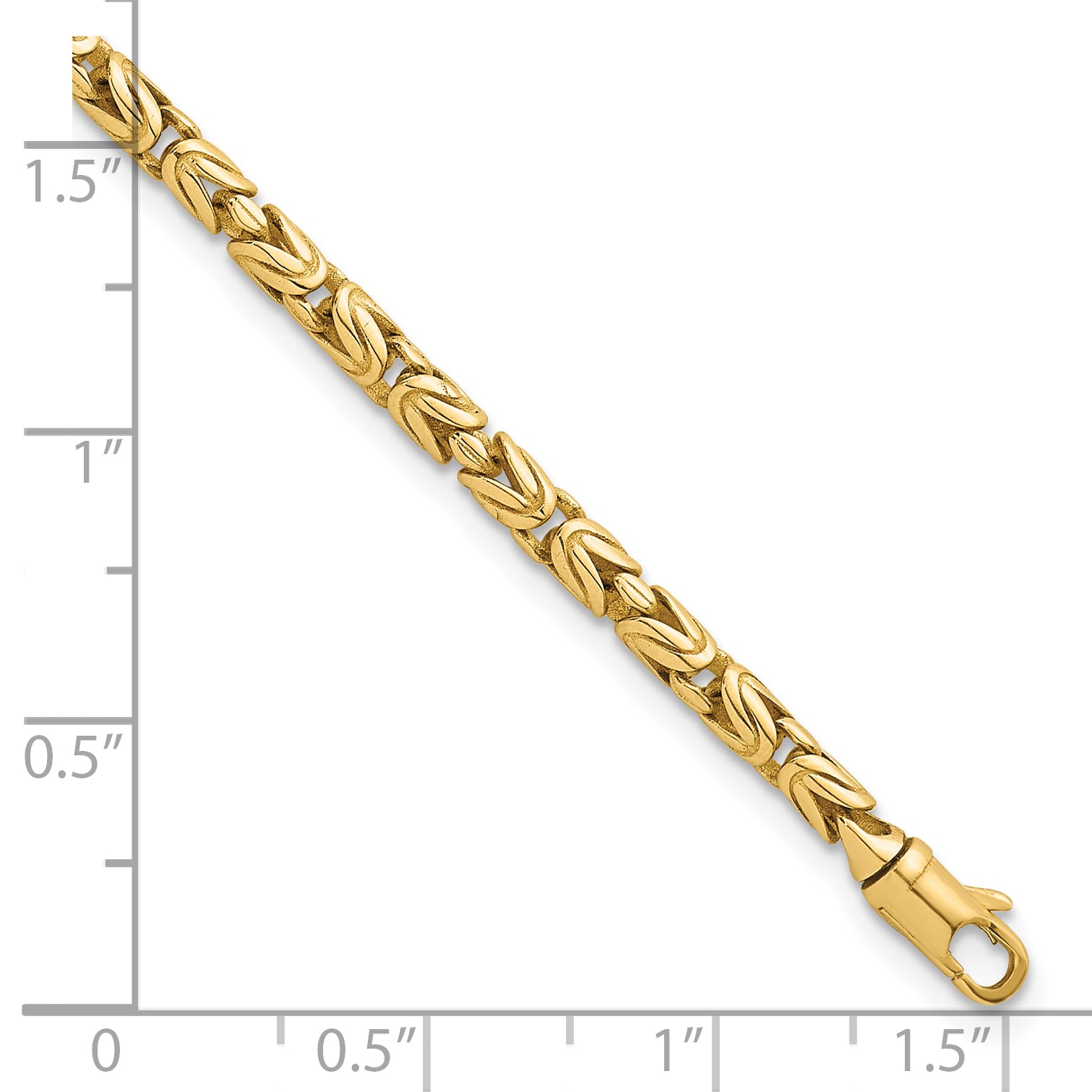 14k Polished 3mm Rounded Byzantine Link 7.5 inch Bracelet