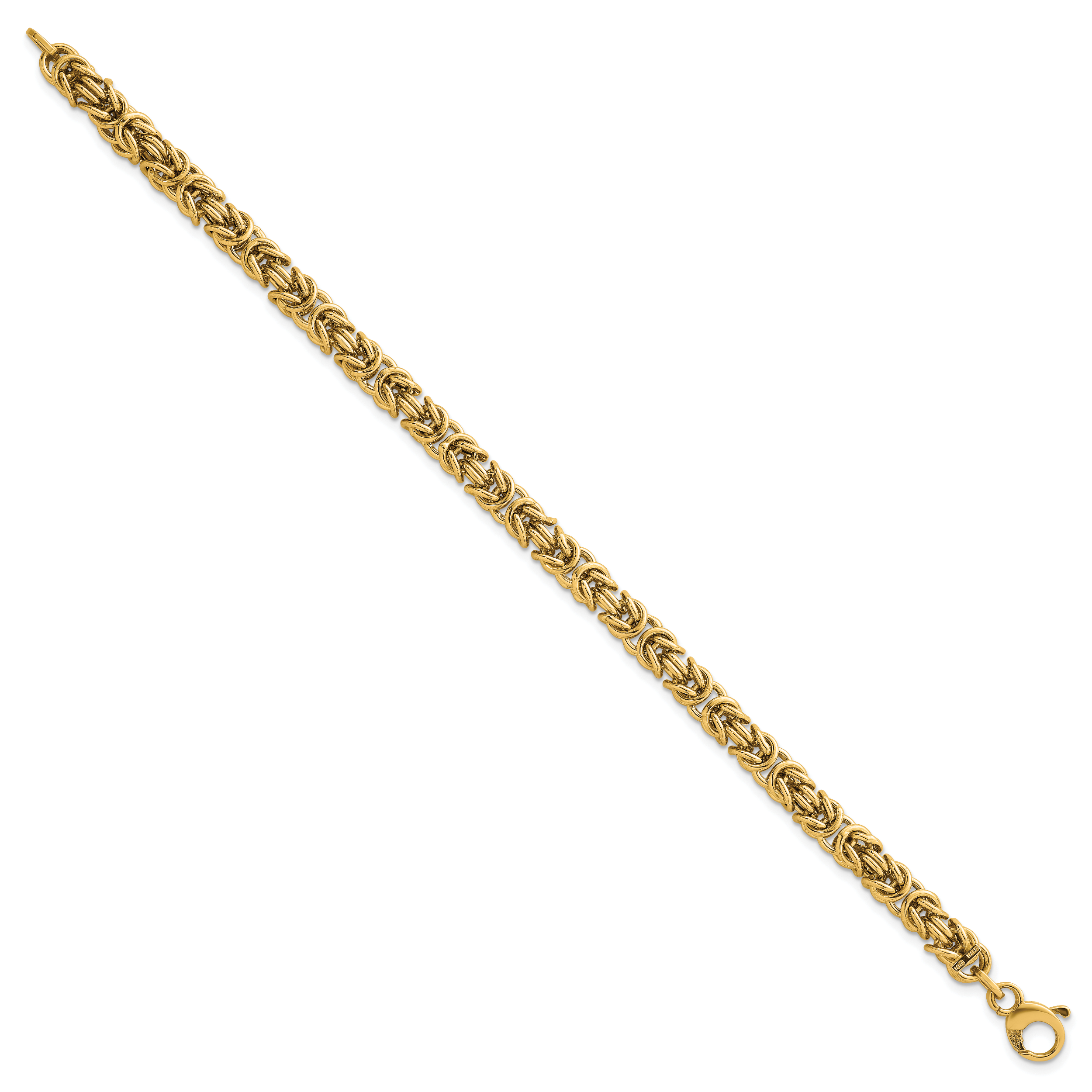 14K Polished 5.75mm Fancy Rounded Byzantine Link 7.5 inch Bracelet Secondary image