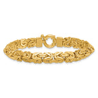 14k Polished 8.5mm Knife Edge Byzantine Link 7.5 inch Bracelet