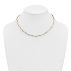 14k Two-tone Polished Twisted Round Omega 17 inch Necklace