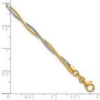 14k Two-tone Polished Twisted Round Omega 7.5 inch Bracelet