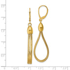 14k Polished Flexible Mesh Teardrop Dangle Leverback Earrings