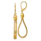 14k Polished Flexible Mesh Teardrop Dangle Leverback Earrings