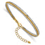14k Two-Tone Textured Woven 5mm Flexible Bangle Bracelet Plus 1.25 inch Extender