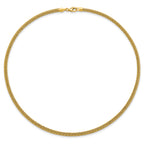 14k Polished and Diamond-cut Round Woven Wire 17 inch Necklace