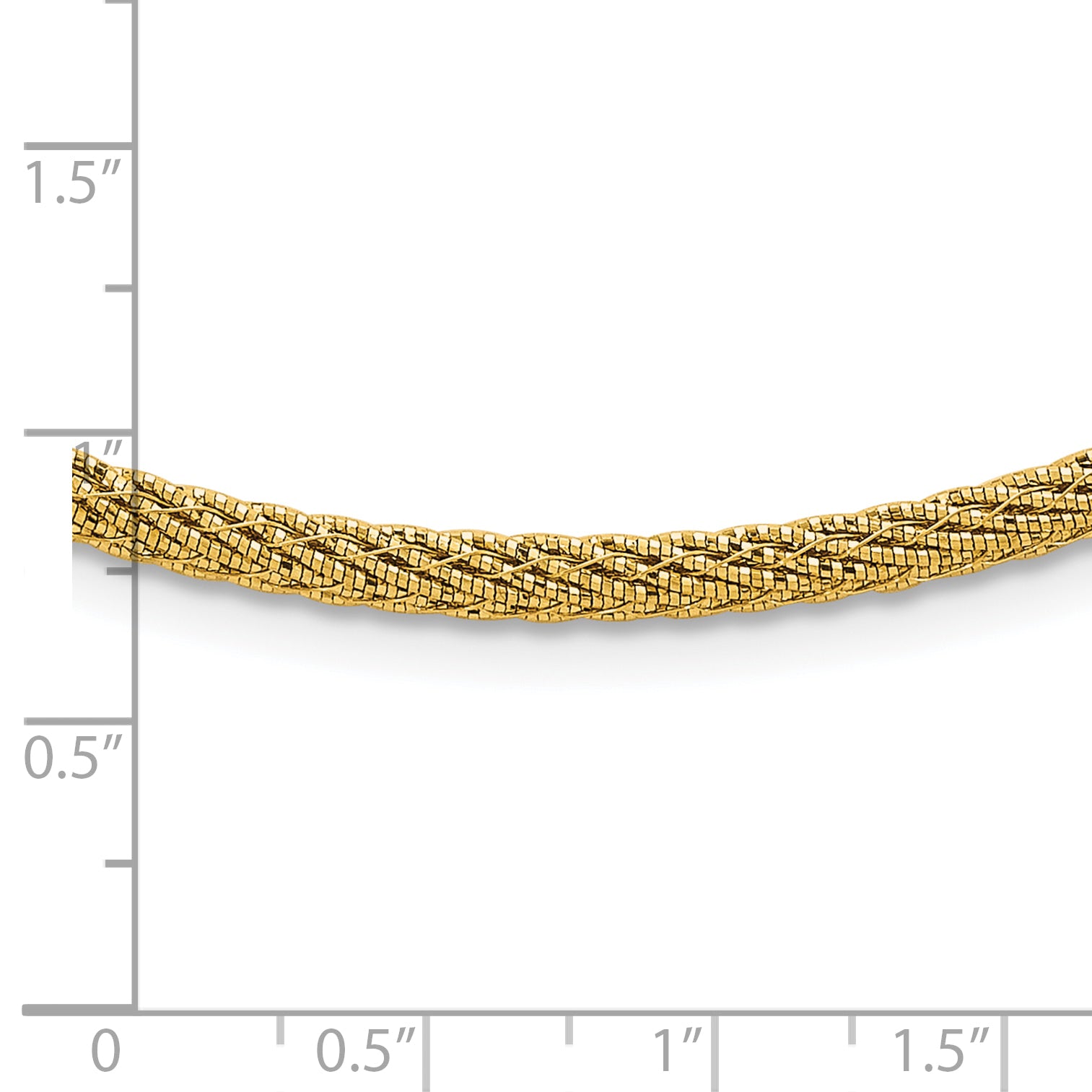 14k Polished and Diamond-cut Round Woven Wire 17 inch Necklace