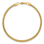 14k Polished and Diamond-cut Round Woven Wire 7.5 inch Bracelet