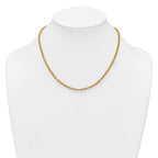 14k Two-tone Polished 7.5mm Fancy Mesh With Bead 18 inch Necklace