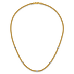 14k Two-tone Polished 7.5mm Fancy Mesh With Bead 18 inch Necklace