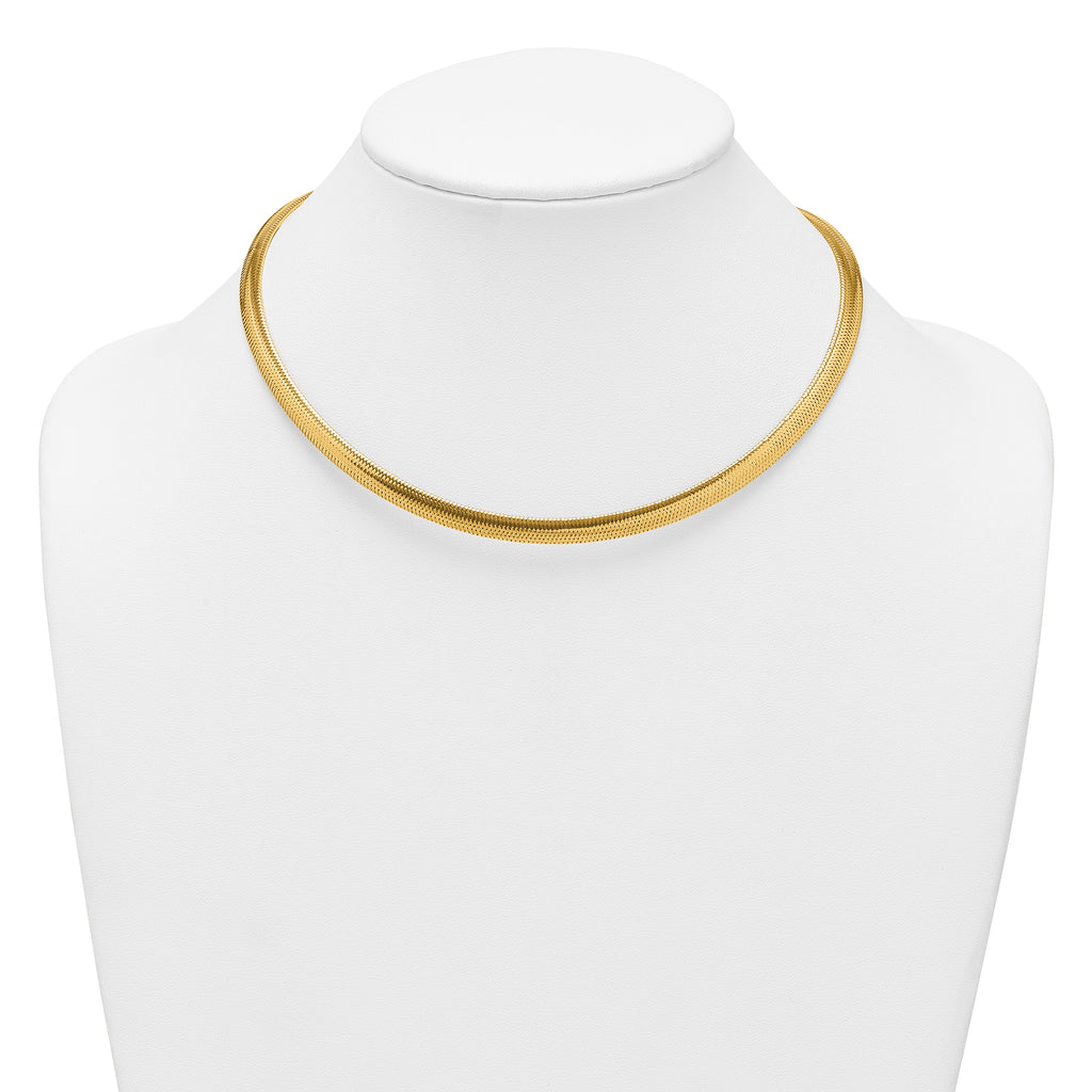 14k Polished 6.1mm Woven Mesh 17 inch Necklace