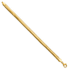 14k Polished 6.1mm Woven Mesh 7.5 inch Bracelet