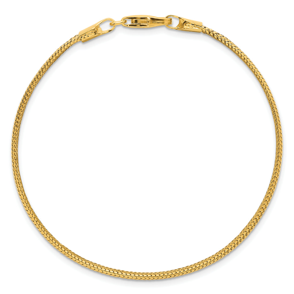 14k Polished 6.1mm Woven Mesh 7.5 inch Bracelet