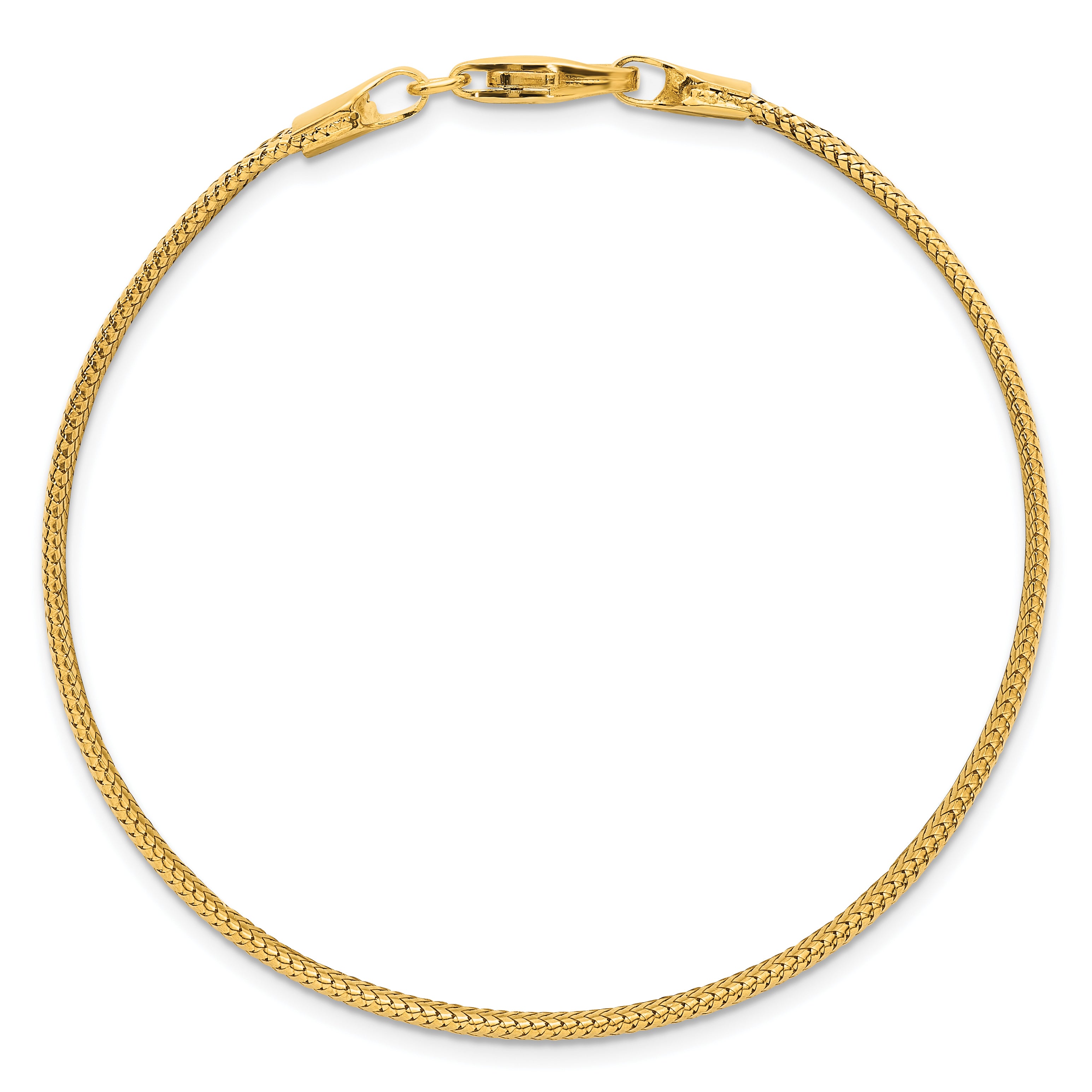 14k Polished 6.1mm Woven Mesh 7.5 inch Bracelet