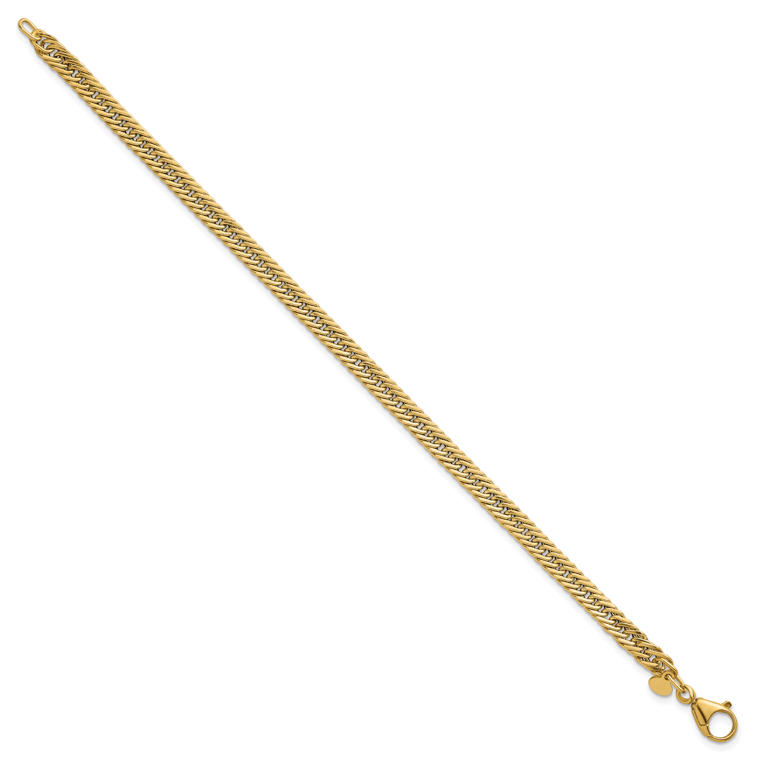 14k Polished Fancy Hollow Curb Link 7.5 inch Bracelet Secondary image