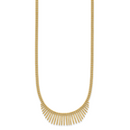 14k Polished and Textured Double Strand Multi Dangle 17 inch Necklace