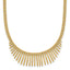 14k Polished and Textured Double Strand Multi Dangle 17 inch Necklace