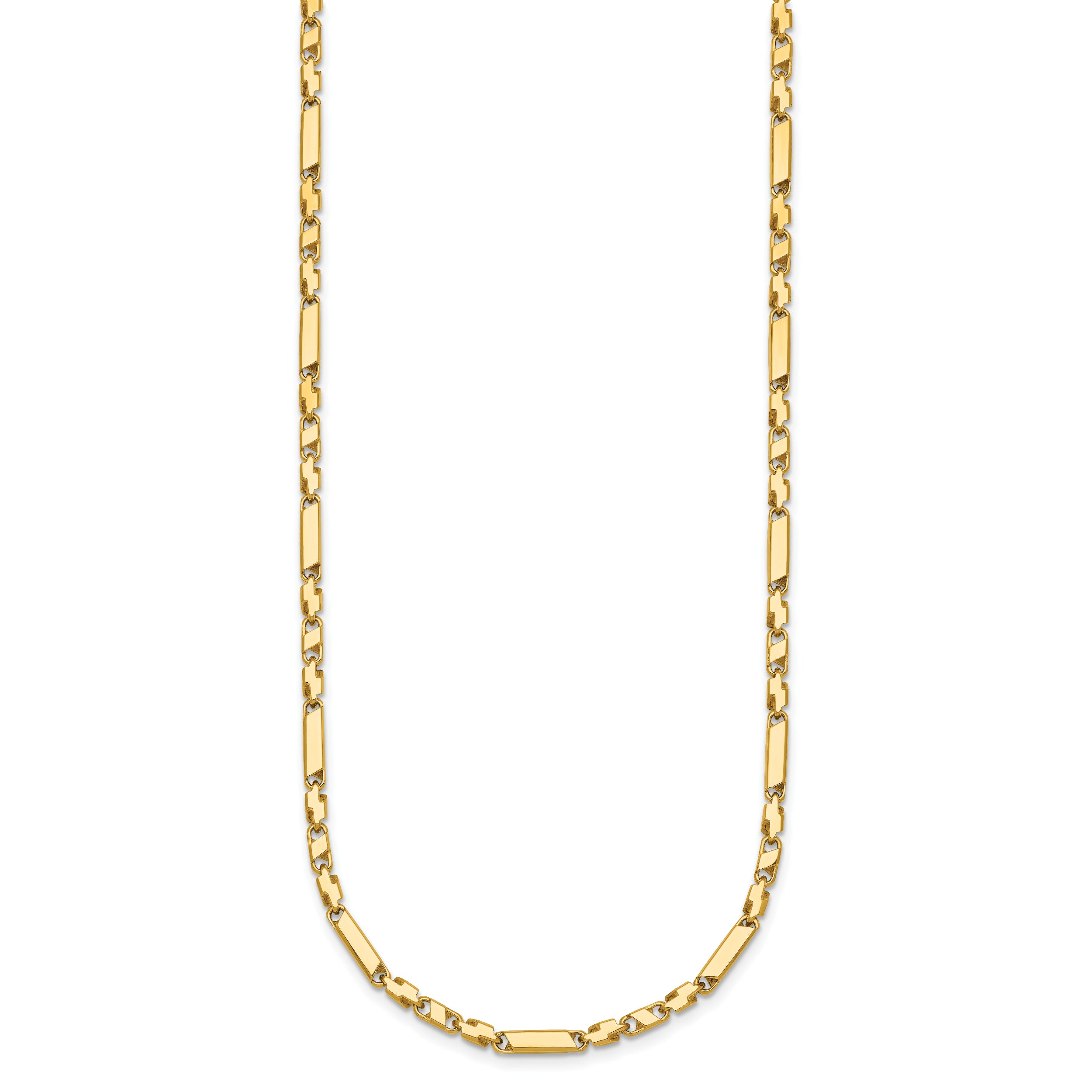 14k Polished Fancy Bar Link 19.75 inch Necklace