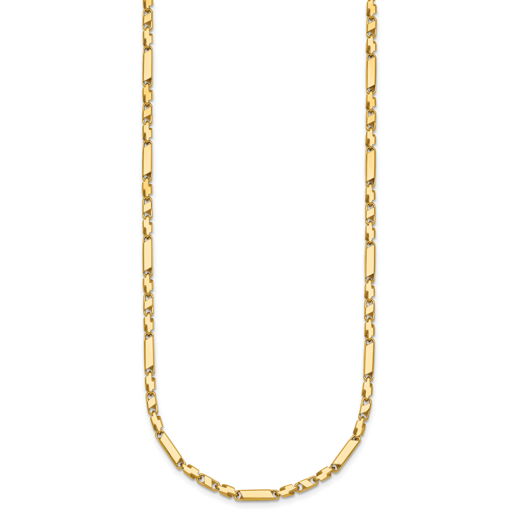 14k Polished Fancy Bar Link 19.75 inch Necklace