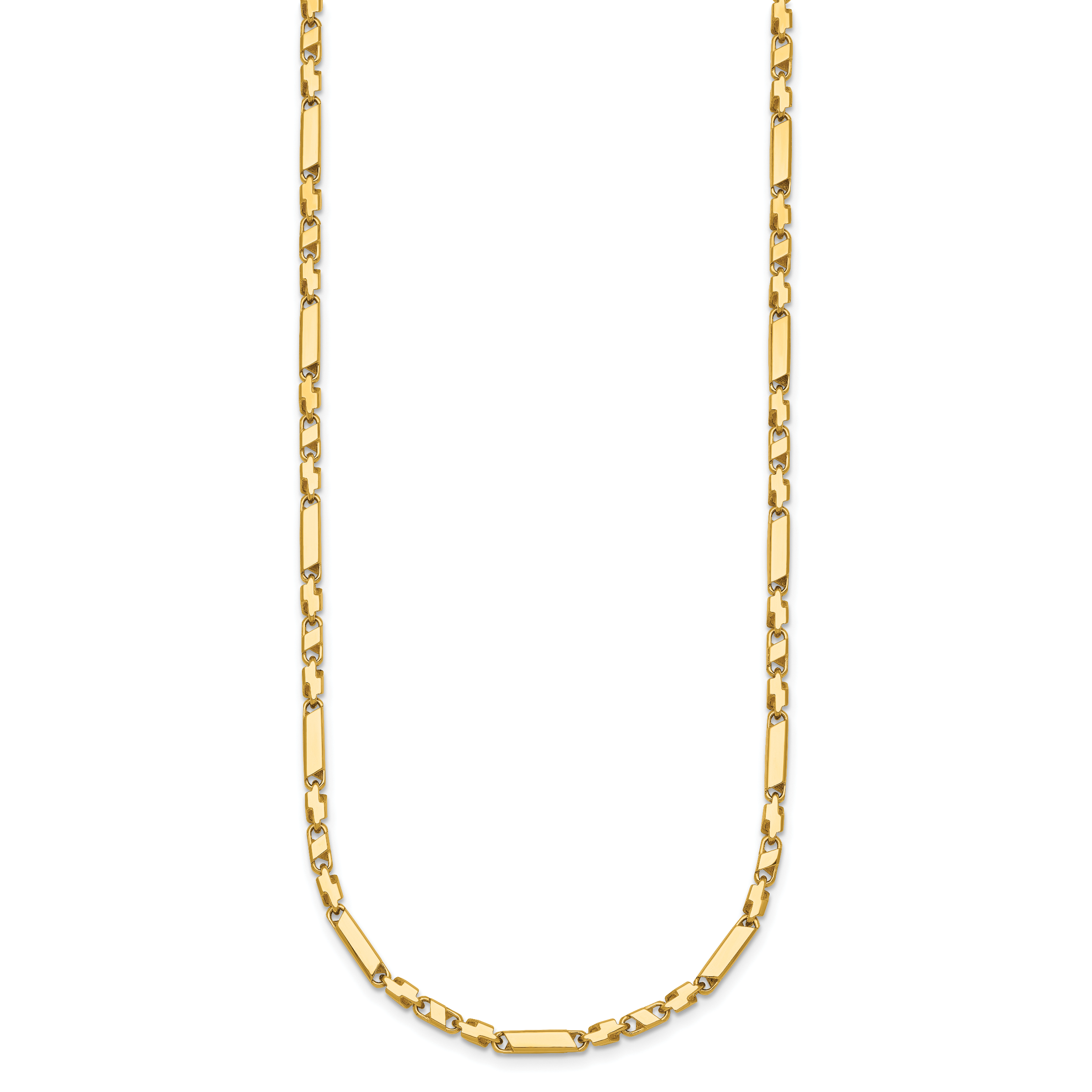 14k Polished Fancy Bar Link 19.75 inch Necklace