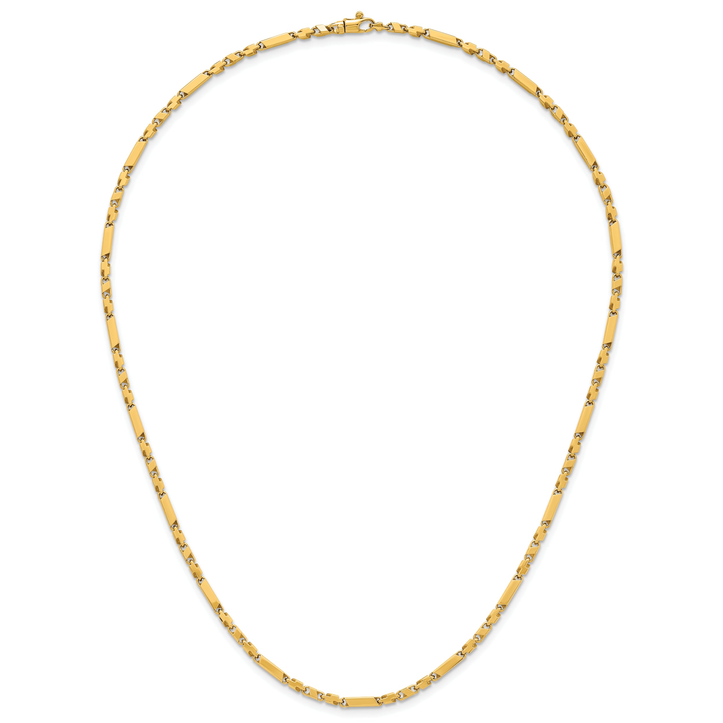 14k Polished Fancy Bar Link 19.75 inch Necklace