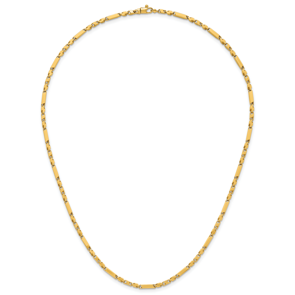 14k Polished Fancy Bar Link 19.75 inch Necklace