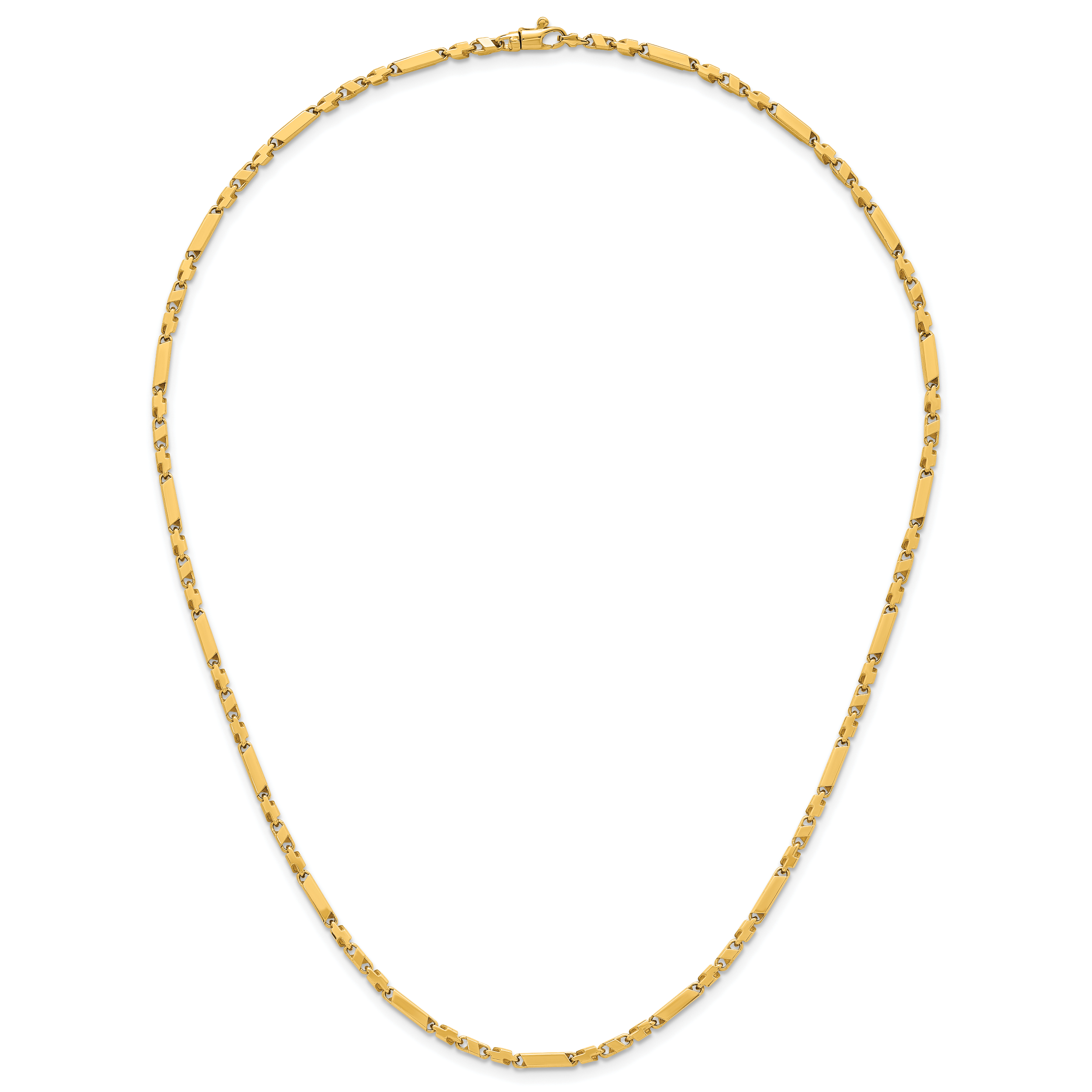 14k Polished Fancy Bar Link 19.75 inch Necklace