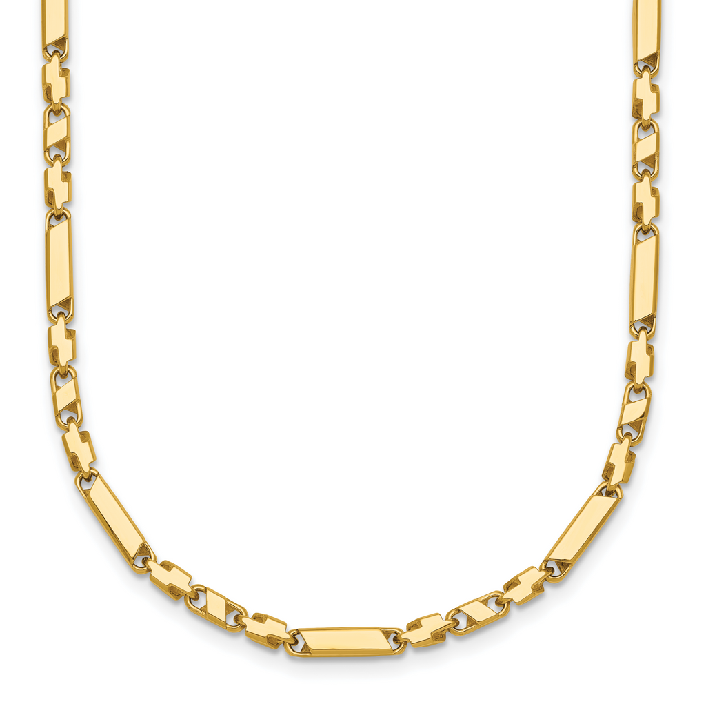 14k Polished Fancy Bar Link 19.75 inch Necklace