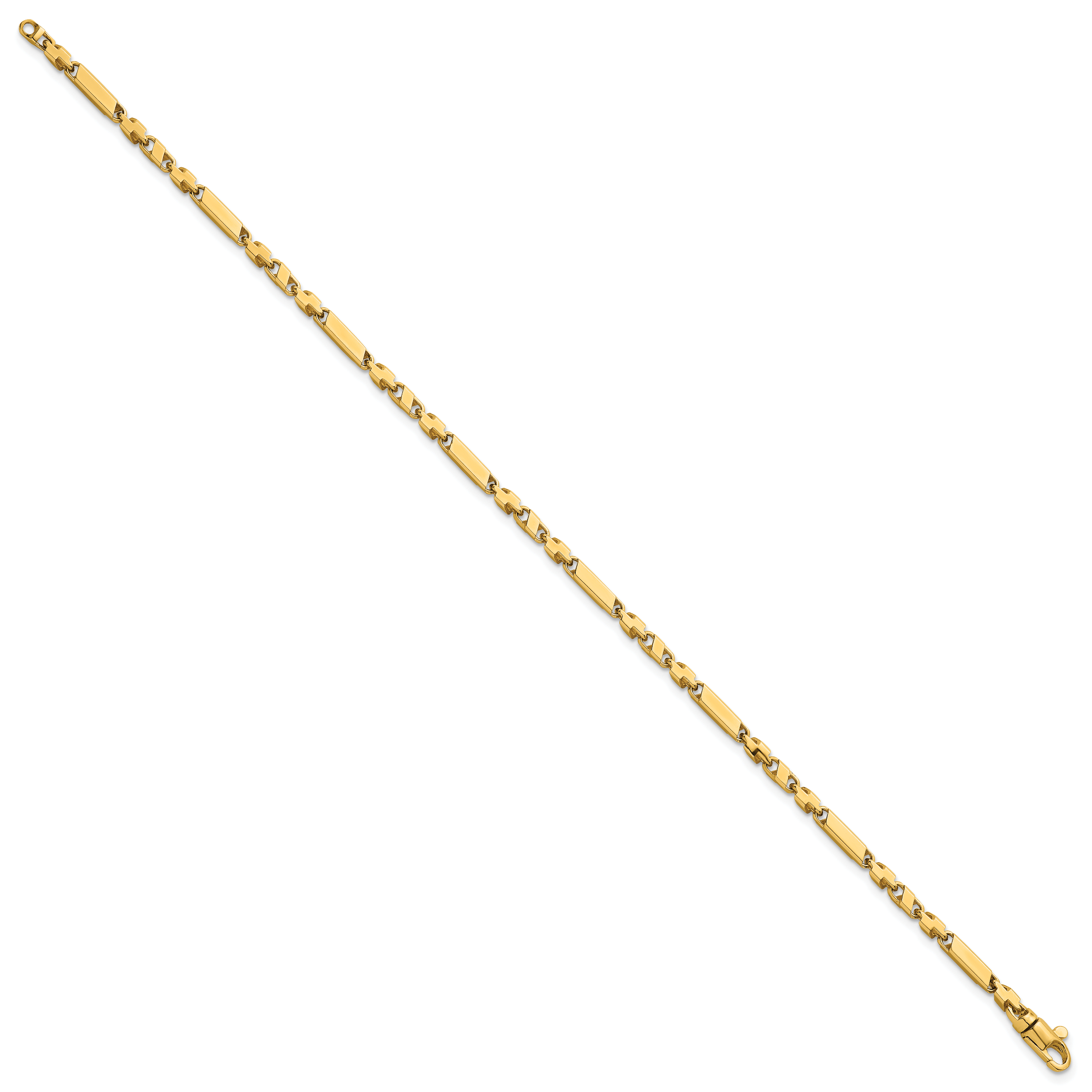 14k Polished Fancy Bar Link 8 inch Bracelet
