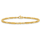 14k Polished Fancy Bar Link 8 inch Bracelet