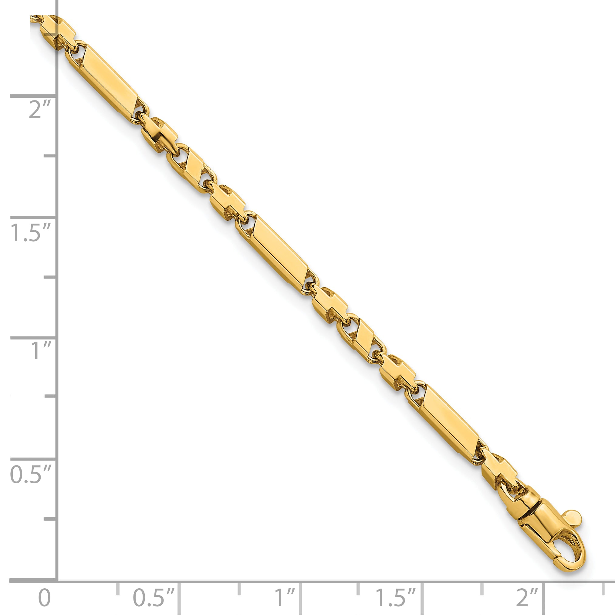 14k Polished Fancy Bar Link 8 inch Bracelet