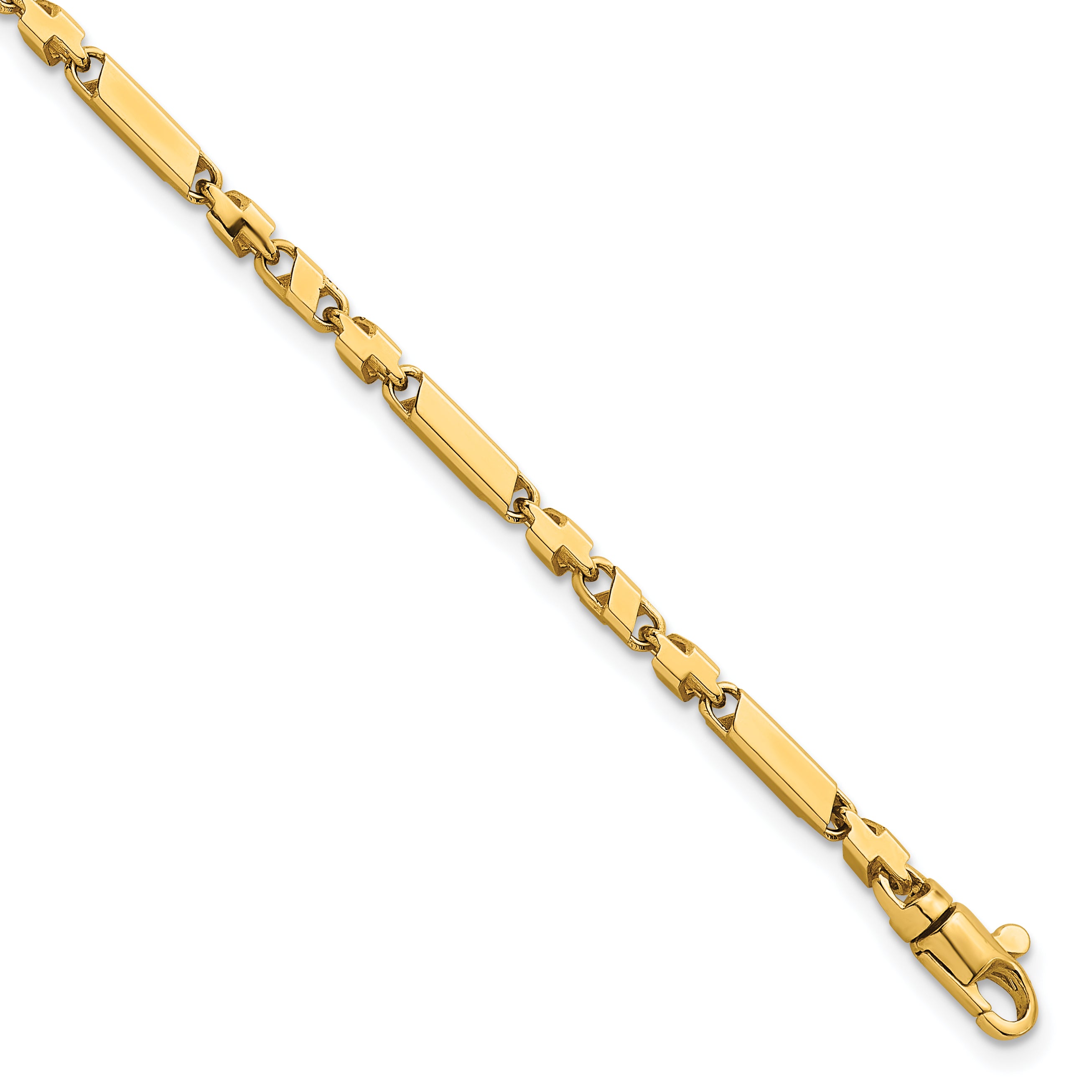 14k Polished Fancy Bar Link 8 inch Bracelet Main image