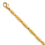 14k Brushed and Polished 4mm Fancy Oval Bar Link 7.5 inch Bracelet