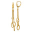 14K Polished and Textured Woven Chain and Oval Links Dangle Leverback Earrings