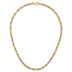 14k with White Rhodium Polished 4.2mm Fancy Rope Chain 18 inch Necklace