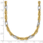 14k with White Rhodium Polished 4.2mm Fancy Rope Chain 18 inch Necklace