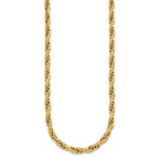 14k Polished And Textured 4.5mm Flat Rope Chain 18.25 inch Necklace