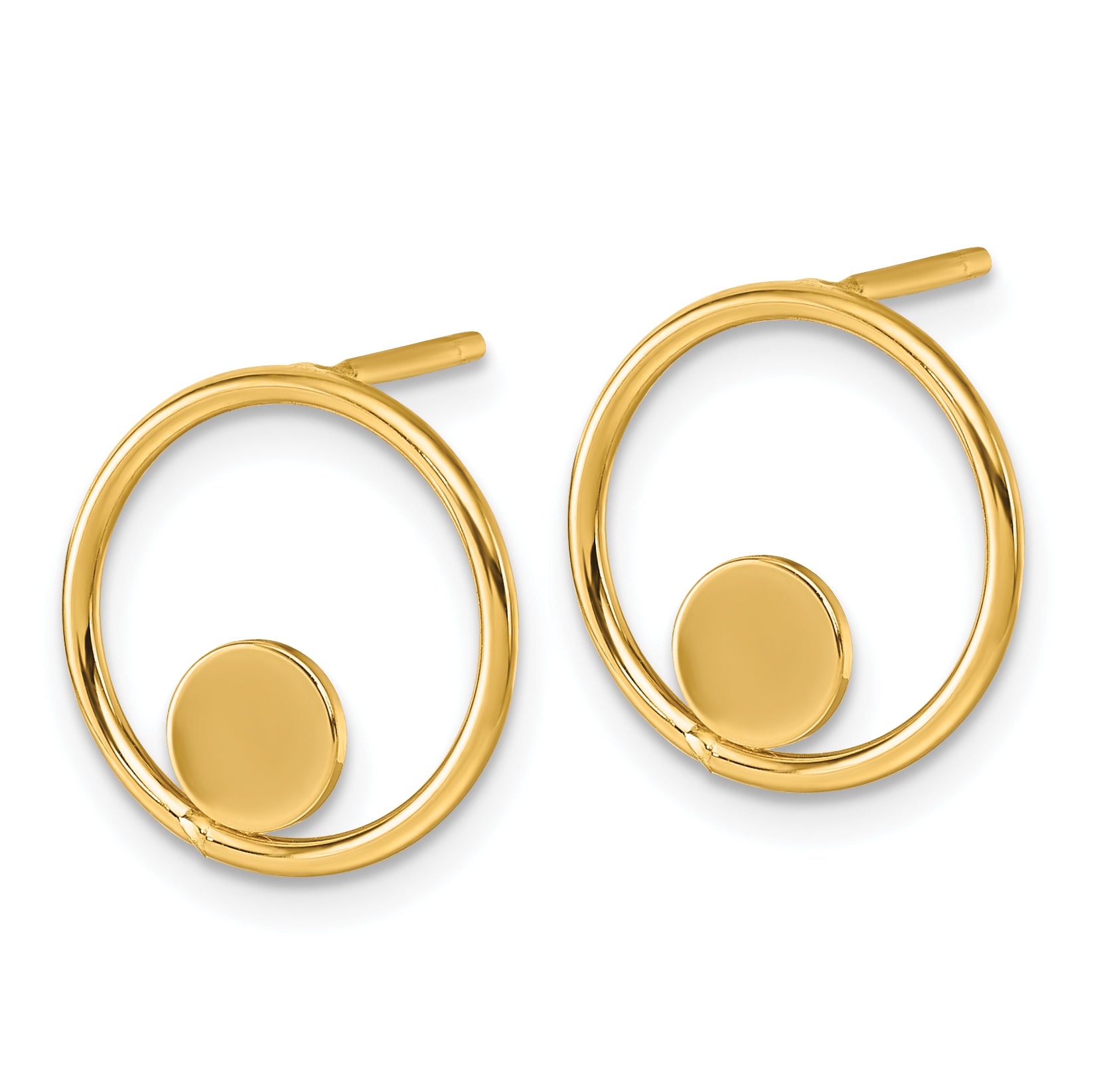14k Polished Circle in Circle Post Earrings Secondary image