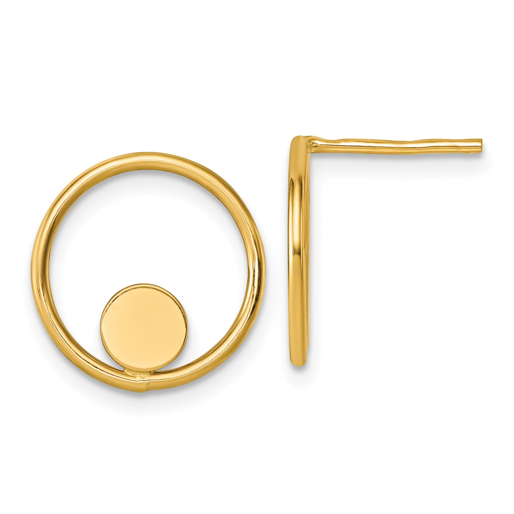 14k Polished Circle in Circle Post Earrings Main image