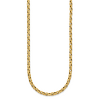 14k Polished 4mm Fancy Textured Rolo Link 17.25 inch Necklace