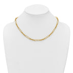 14K Polished and Textured Fancy Link with Toggle 18 inch Necklace