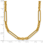 14K Polished and Textured Fancy Link with Toggle 18 inch Necklace