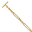 14K Polished and Textured Fancy Link with Toggle 7.5 inch Bracelet